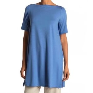 EILEEN FISHER Coast Boat Neck Tunic Top